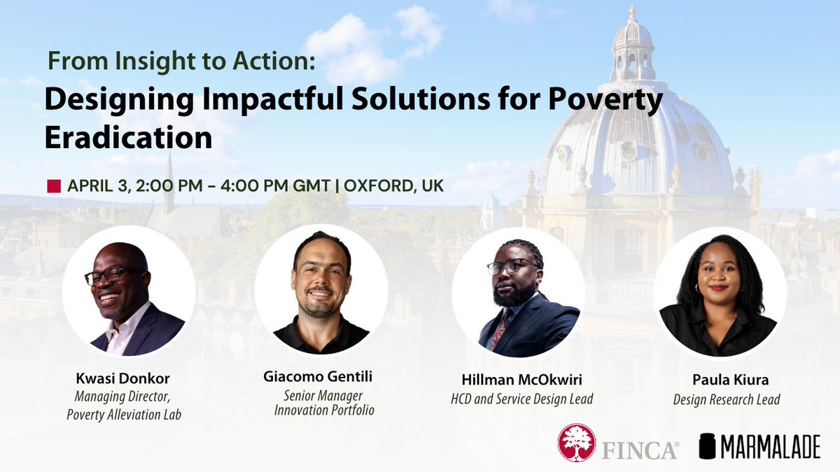 Next week, FINCA’s Poverty Eradication Lab will host a session at the Marmalade Festival in Oxford. 

Our interactive workshop will explore the Lab’s innovative approach to developing impactful and sustainable poverty eradication solutions that help people break the cycle of