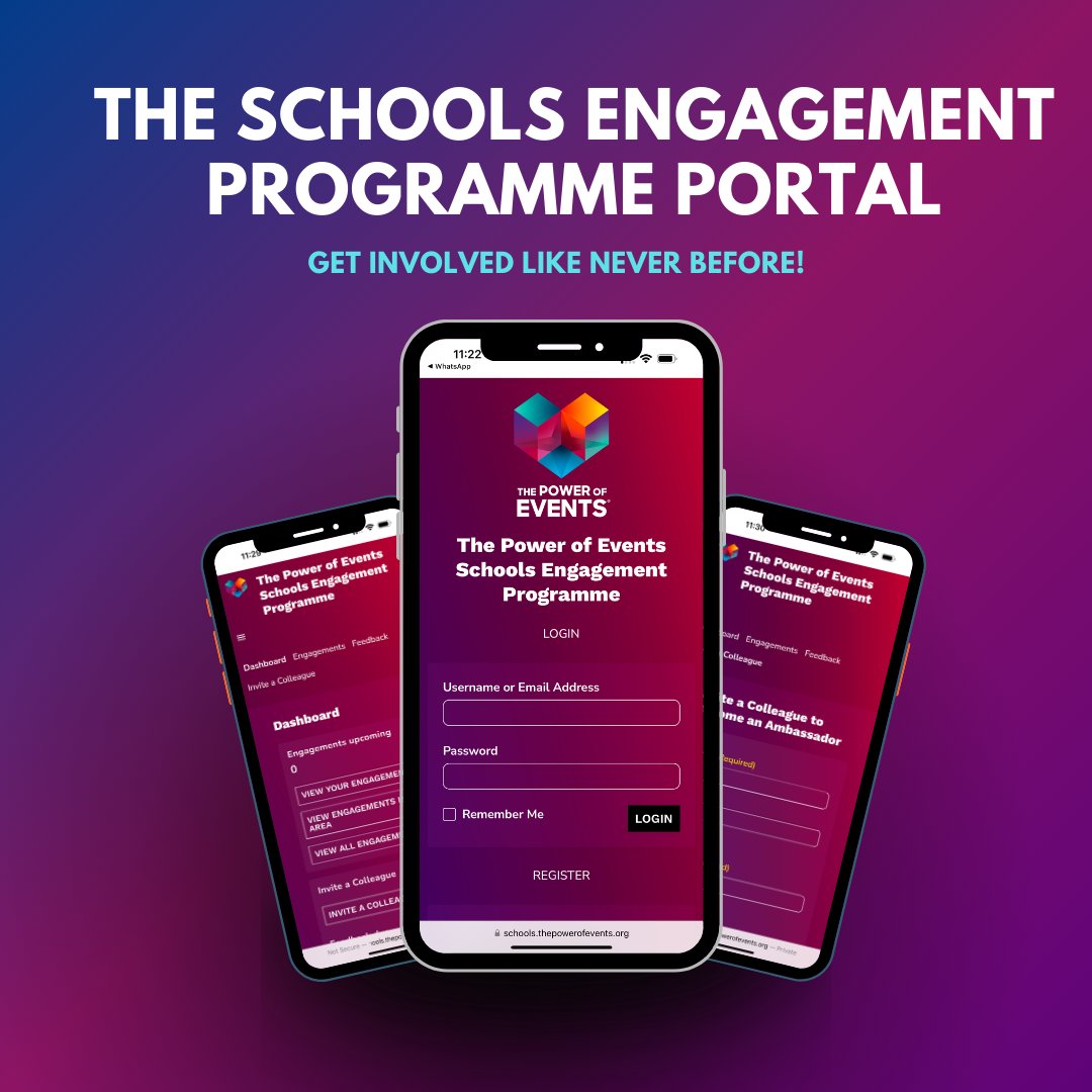 Get involved like never before with the Schools Engagement Programme!

Sign up to the portal here and get involved: schools.thepowerofevents.org