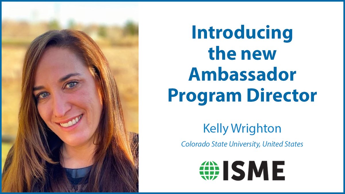 ISME - International Society for Microbial Ecology (@isme_microbes) on Twitter photo Welcome to Kelly Wrighton at the <a href="/TheWrightonLab/">The Wrighton Lab</a> , Colorado State University, United States, who has been has been appointed as the new ISME Ambassador Program Director!
Find out more about Kelly and her new role: isme-microbes.org/kelly-wrighton…
#MicrobialEcology #microbes Welcome to Kelly Wrighton at the <a href="/TheWrightonLab/">The Wrighton Lab</a> , Colorado State University, United States, who has been has been appointed as the new ISME Ambassador Program Director!
Find out more about Kelly and her new role: isme-microbes.org/kelly-wrighton…
#MicrobialEcology #microbes