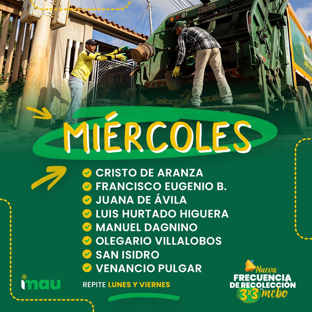 Miércoles de acción 🔆

Desde muy temprano iniciamos con nuestra frecuencia de recolección. 

Al momento de reportar algo relacionado con el servicio, recuerde colocar calle, sector y parroquia, de esa manera nuestro equipo puede dar una respuesta rápida y oportuna🙌