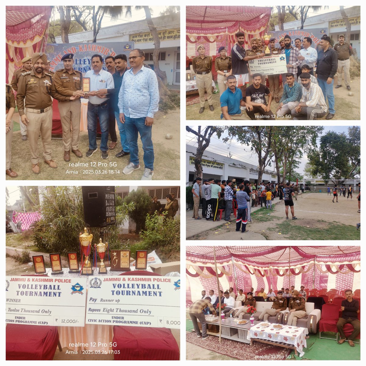 jkmediasocial's tweet image. The #Volleyball Tournament, #organised by Jammu Police under the Civic Action Programme 2024-25, concluded at Govt. GHSS, Arnia. Eight teams participated, with Pindi Charka defeating Arnia 2-1 in the final. SP Headquarters Jammu emphasized youth engagement in positive activities.