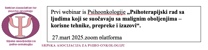 Celebrating World Psycho-Oncology Day (WPOD)

Psychotherapeutic Work with Individuals Facing Malignant Diseases – Useful Techniques, Barriers, and Challenges

Belgrade, Serbia

Invited participants have been contacted directly.