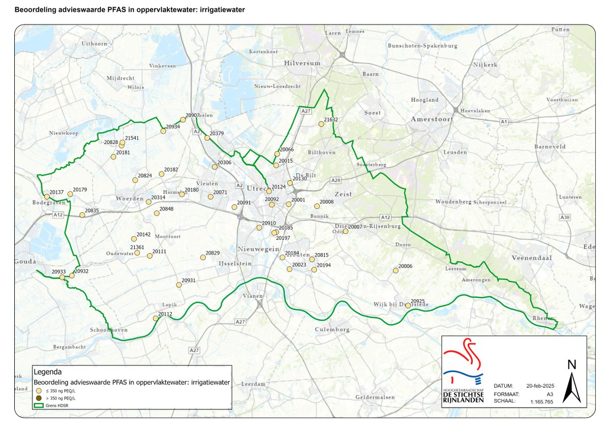 In 2024 voerden we metingen naar PFAS uit in onze grotere watergangen en zwemlocaties. 

Goed nieuws! De waarden liggen onder de RIVM-advieswaarden voor zwemmen en irrigatie.🎉
Visconsumptie uit deze wateren blijft wel nog een risico.

Meer weten? hdsr.nl/werk/werken-we…

#PFAS
