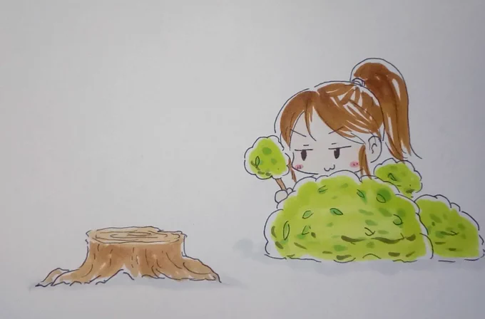 #上手いとか下手とかそういうのは関係なく自分が気に入っている絵ポニーテールと守株。 