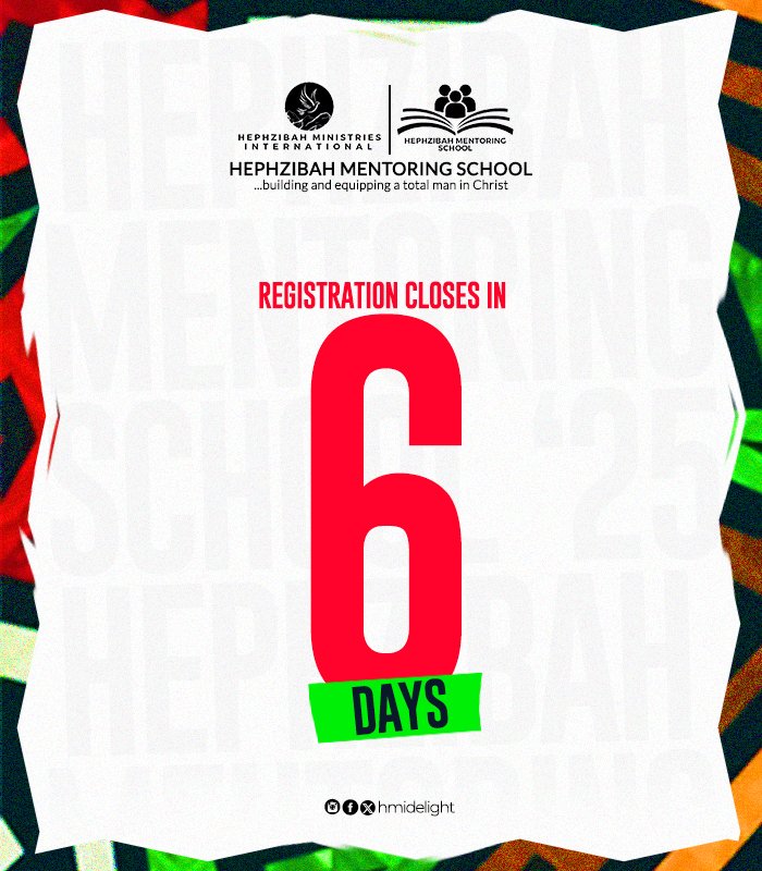 HMIdelight's tweet photo. We are super excited for what God is doing in HMS.

HMS Registration for Cohort 25.2 closes in 6 Days
Register now using the link in below.
https://t.co/fEFo1aWOEu

#HMS2025
#HephzibahMentoringSchool
#GreatGrace
#HephzibahMinistriesInternational https://t.co/yPWzLjbPM8