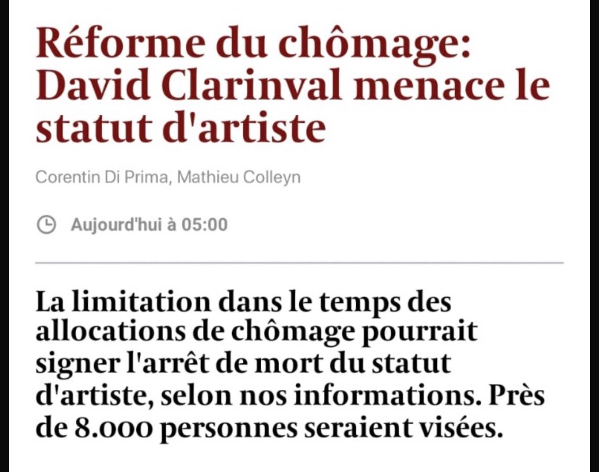 Maxime PREVOT (@prevotmaxime) on Twitter photo Il ne saurait ĂȘtre question de remettre en cause le statut dâartiste. Ce fut envisagĂ© par dâaucuns durant les nĂ©gociations, et <a href="/LesEngages_be/">Les EngagĂ©s.be - Mouvement participatif</a> sây sont opposĂ©s avec force. Il fut convenu que ce statut serait prĂ©servĂ©. Il nây a donc pas dâespace pour le rĂ©viser ni le fragiliser. Il ne saurait ĂȘtre question de remettre en cause le statut dâartiste. Ce fut envisagĂ© par dâaucuns durant les nĂ©gociations, et <a href="/LesEngages_be/">Les EngagĂ©s.be - Mouvement participatif</a> sây sont opposĂ©s avec force. Il fut convenu que ce statut serait prĂ©servĂ©. Il nây a donc pas dâespace pour le rĂ©viser ni le fragiliser.