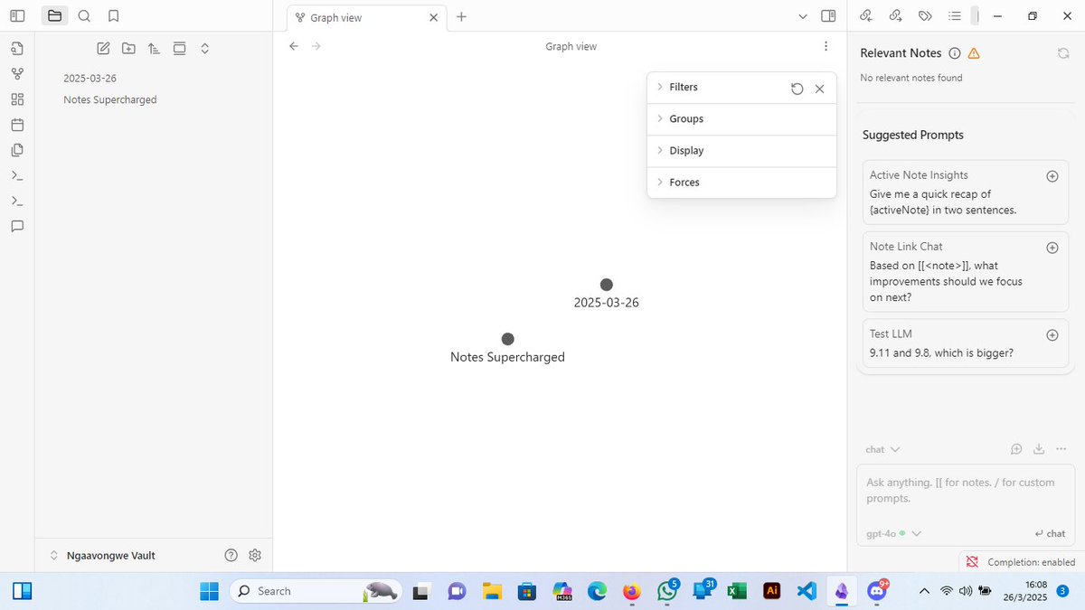Day 8,  Week 2 of the ALX AI Starter Kit! Exploring the world of AI with an interesting tool note-taking.  

Supercharged Notes 💡 Thank you Obsidian 🧄🚀

#ALX_AiSK #ALX_AI #alx <a href="/alx_africa/">ALX Africa</a>