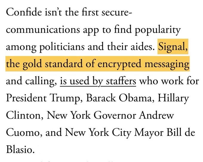 Well well well. The Atlantic labeled Signal the "gold standard of encrypted messaging" back in 2017.