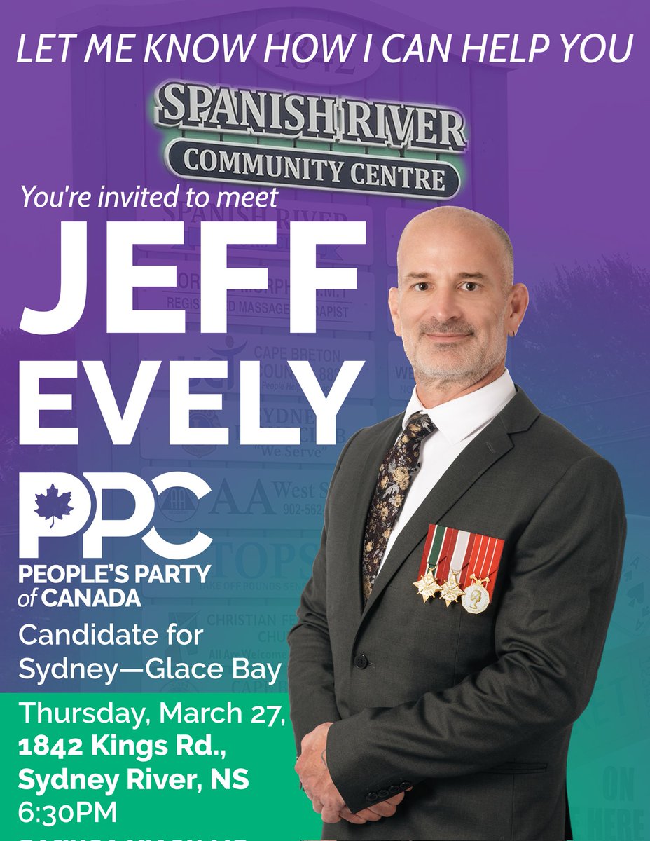 northernderp's tweet photo. Cape Breton. Come out and meet your PPC candidate. It would be worth it just to learn about @peoplespca policies. @JeffEvely https://t.co/xshoehYTNC