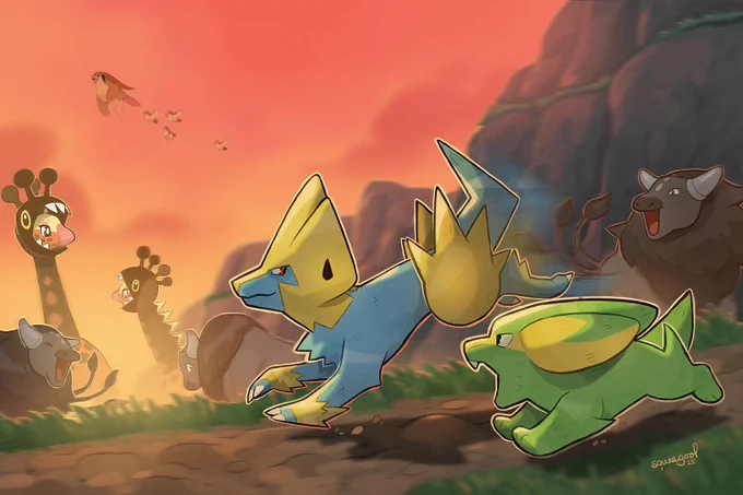 Fast as lightning~finally an art dedicated to my fav pokemon doggo!#Pokemon #pokemonart#manectric#electrike 