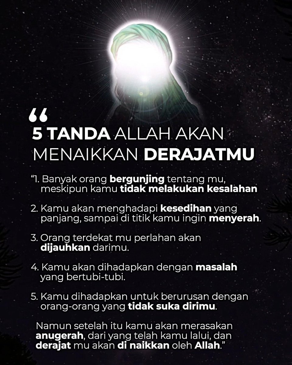 emerulf's tweet photo. “5 TANDA ALLAH AKAN MENAIKKAN DERAJATMU..”

— 

اَللهُمَّ صَلِّ عَلَى سَيِّدِنَا مُحَمَّدٍ وَعَلَى آلِ سَيِّدِنَا مُحَمَّدٍ✨

#darjat #kedudukan  #doa #Allah #Rasulullah #Quran #nabimuhammad #cahaya #nur #spiritual #energi #rezeki #katabijak #ilmu #adab #quotes #shorts #islam https://t.co/locx7j3m4f