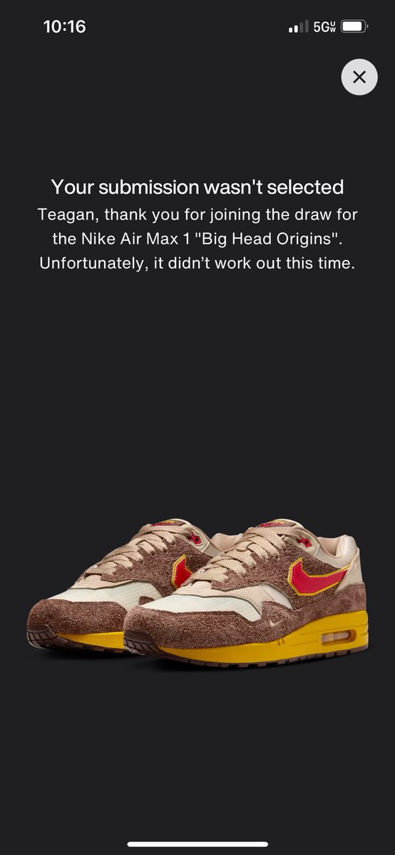 teaganrhodez's tweet photo. @TopSneakers_ L after L after L man. my time will come. not today. maybe not tomorrow. but i WILL win a raffle this year at some point. mark my words. https://t.co/F2q1r8Tyyb