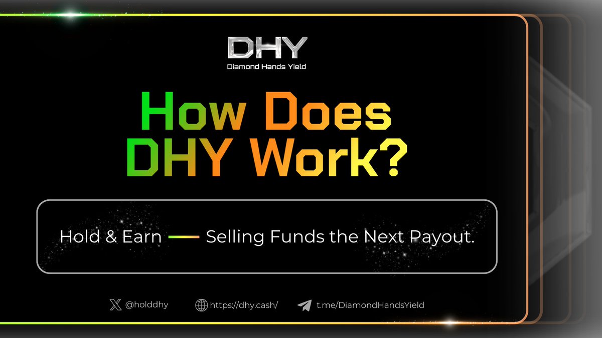 HoldDHY's tweet photo. 💡 How does $DHY work ?

📉 6% Tax on Every Buy & Sell is automatically split into 3 reward pools: 

🔹 2H Pool (10%) → Earn every 2 hours if you hold for 2+ hours. 
🔹 6H Pool (25%) → Earn every 6 hours if you hold for 6+ hours. 
🔹 24H Pool (65%) → Earn every 24 hours if you haven’t sold in the last 24 hours. 

🔢 How are rewards distributed?

Each reward pool is distributed proportionally based on your $DHY holdings relative to the total DHY held by all eligible wallets in that pool.

💰 The longer you hold, the bigger your share of the rewards.
📉 Selling early? You fund the next payout.

🕰 Holding = Printing $USDT

Read WhitePaper : https://t.co/YyNLOw0Y6q