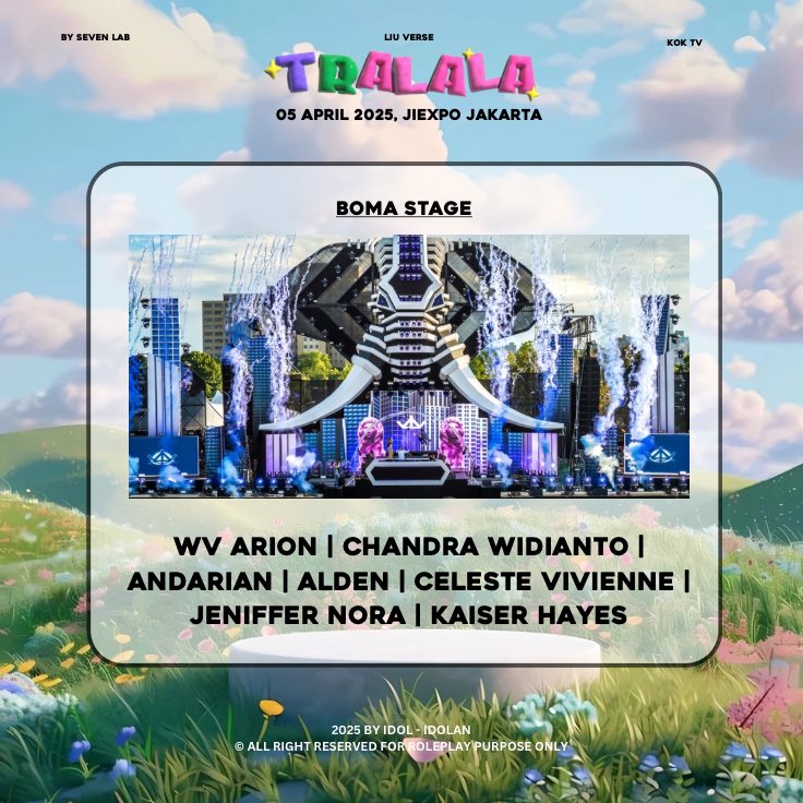 Boma Stage is where rhythm meets wilderness. A powerful lineup, an electrifying atmosphere! get ready for a night of unstoppable energy. #idolidolan #tralalafest2025