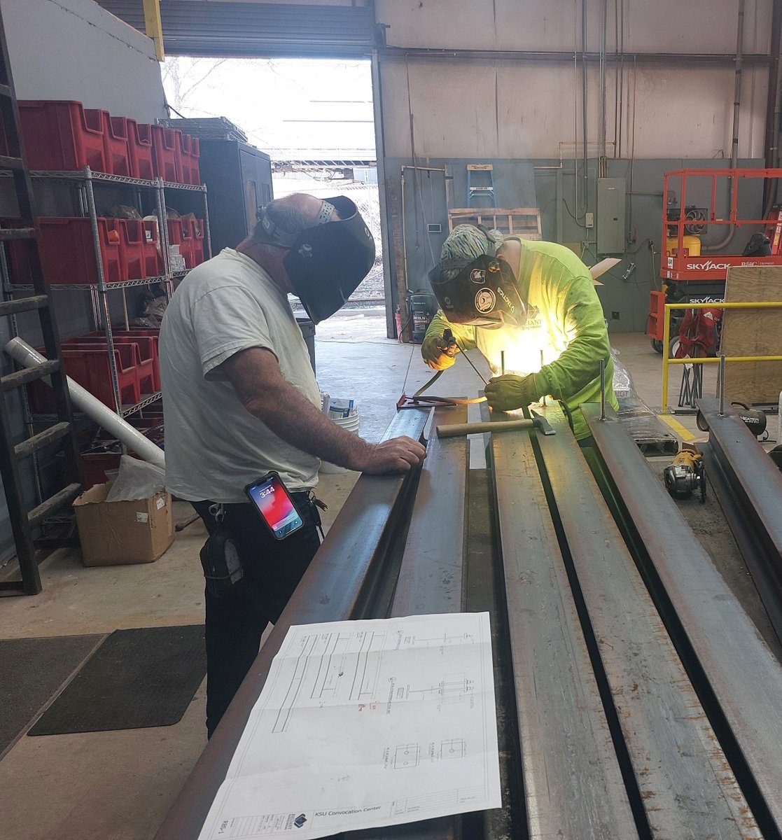Reliant Building Solutions is fabricating steel for a Division 1 Basketball Arena. Our certified welder is being inspected in real time by a 3rdParty. #certifiedwelding #structuralsteel #fabrication