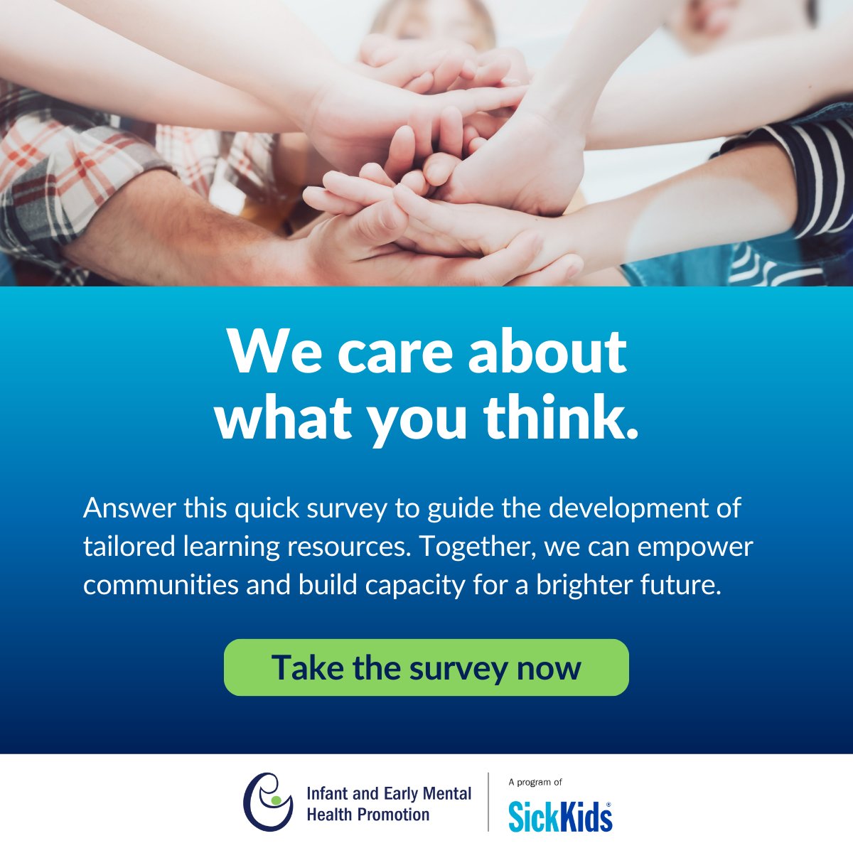 What would you like to learn next? ⬇️

Your insights are invaluable! We're inviting you to participate in a brief, anonymous survey to help shape our future learning offerings. 

Survey closes on March 31. Take the survey now: surveys.sickkids.ca/surveys/?s=CPT…