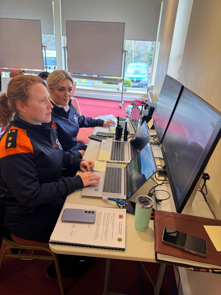 CivilDefenceIRL's tweet photo. Using Civil Defence situational awareness software and resilient Digital UHF radio communications to maintain flight safety in coordination with our @irishaircorps and @defenceforces colleagues. Civil Defence also employing drones &amp; welfare services. https://t.co/mB4ouzSJ1B