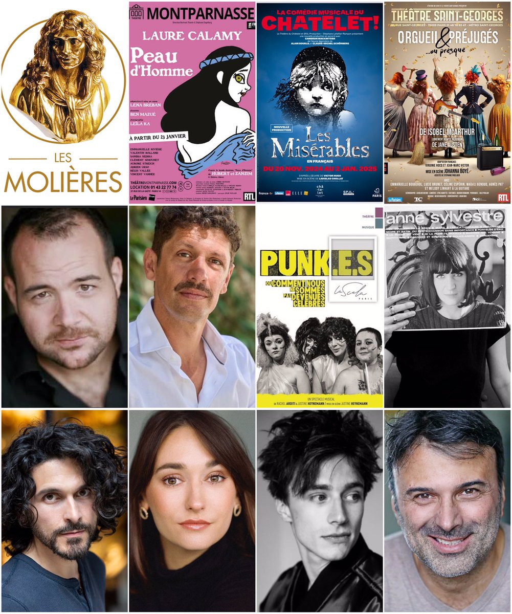 Broadway à Paris (@broadwayaparis) on Twitter photo Nominations aux <a href="/NuitdesMolieres/">Les Molières</a> pr Spectacle Musical :
- LES MISÉRABLES
- ORGUEIL ET PRÉJUGÉS
- PUNK.E.S
- LA VIE EN VRAI
+ 4 nominations pour PEAU D’HOMME en Théâtre Privé
+ des nommés partout habitués du Musical français !
RDV le 28 Avril pr les résultats #molieres2025 Nominations aux <a href="/NuitdesMolieres/">Les Molières</a> pr Spectacle Musical :
- LES MISÉRABLES
- ORGUEIL ET PRÉJUGÉS
- PUNK.E.S
- LA VIE EN VRAI
+ 4 nominations pour PEAU D’HOMME en Théâtre Privé
+ des nommés partout habitués du Musical français !
RDV le 28 Avril pr les résultats #molieres2025