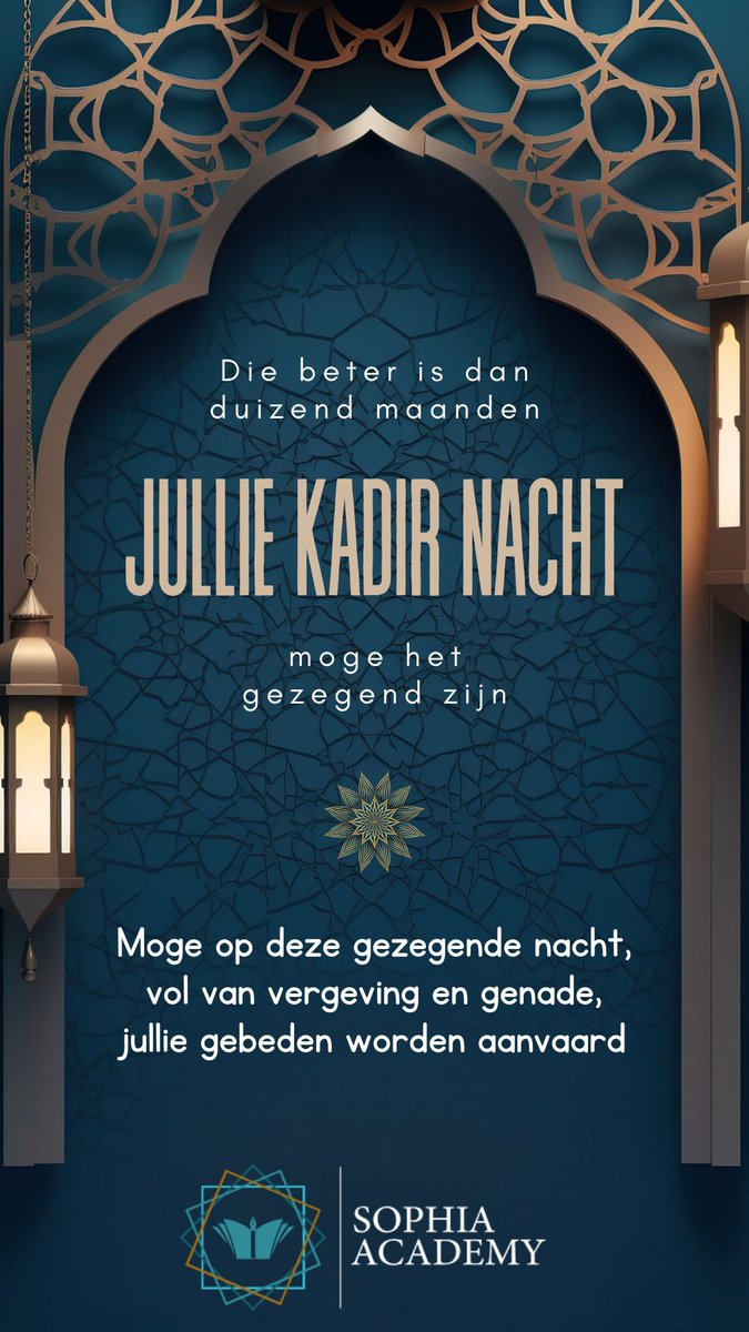 Beste studenten,

Wij feliciteren jullie met de Nacht van de Beschikking (Kadir Gecesi), die waardevoller is dan duizend maanden, en wij bidden tot de Almachtige dat deze speciale nacht een bron van vrede, rust en broederschap mag zijn.

Sophia Academy