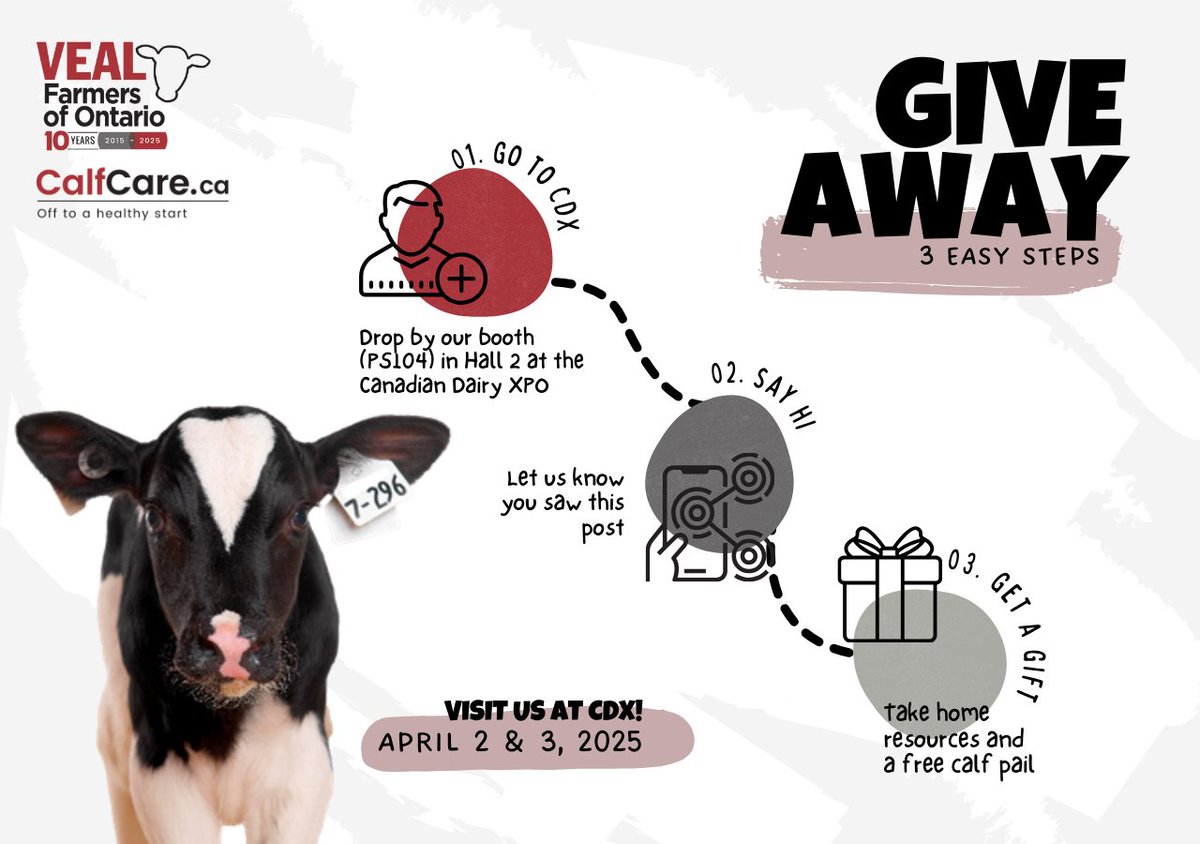 Veal Farmers of Ont. (@ontarioveal) on Twitter photo Plan to visit VFO at <a href="/DairyXPO/">Canadian Dairy XPO</a> on April 2 & 3, 2025 at the Stratford Rotary Complex. Look for our booth in Hall 2 and help us celebrate our 10th anniversary with exciting giveaways and a few surprises! #vealmarkets #OntVeal #ontag Plan to visit VFO at <a href="/DairyXPO/">Canadian Dairy XPO</a> on April 2 & 3, 2025 at the Stratford Rotary Complex. Look for our booth in Hall 2 and help us celebrate our 10th anniversary with exciting giveaways and a few surprises! #vealmarkets #OntVeal #ontag