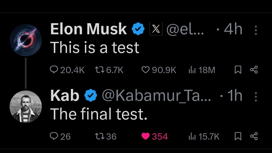 I love this <a href="/Kabamur_Taygeta/">Kab</a> <a href="/elonmusk/">Elon Musk</a> 
my top two favorite accounts here.