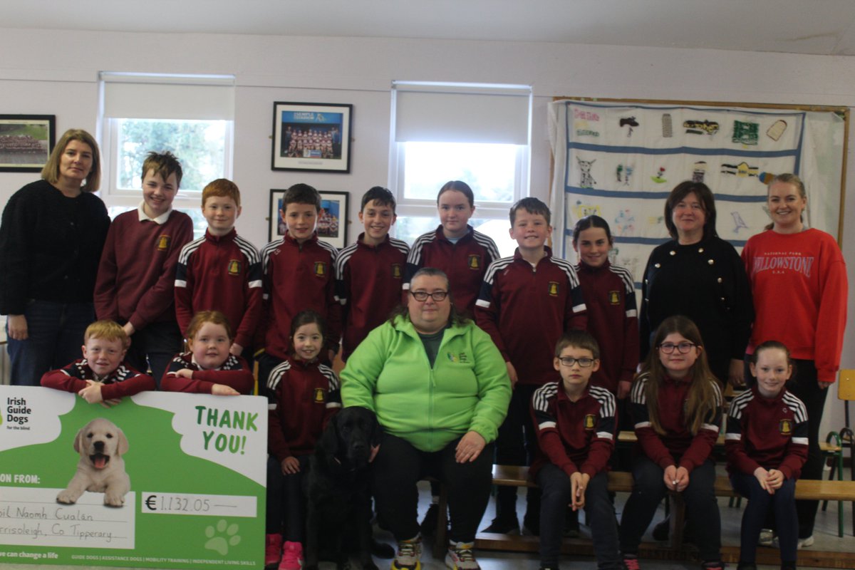 Scoil Naomh Cualán (@scoilcualan) on Twitter photo Our Student Council presented our proceeds from our Breakfast Morning to Nathalie, Victoria and Siout of <a href="/irishguidedogs/">Irish Guide Dogs for the Blind</a> today, a total of €1,132.05. Nathalie and Victoria spoke to all classes afterwards. See what they got up to here!
scoilnaomhcualan.ie/irish-guide-do… Our Student Council presented our proceeds from our Breakfast Morning to Nathalie, Victoria and Siout of <a href="/irishguidedogs/">Irish Guide Dogs for the Blind</a> today, a total of €1,132.05. Nathalie and Victoria spoke to all classes afterwards. See what they got up to here!
scoilnaomhcualan.ie/irish-guide-do…