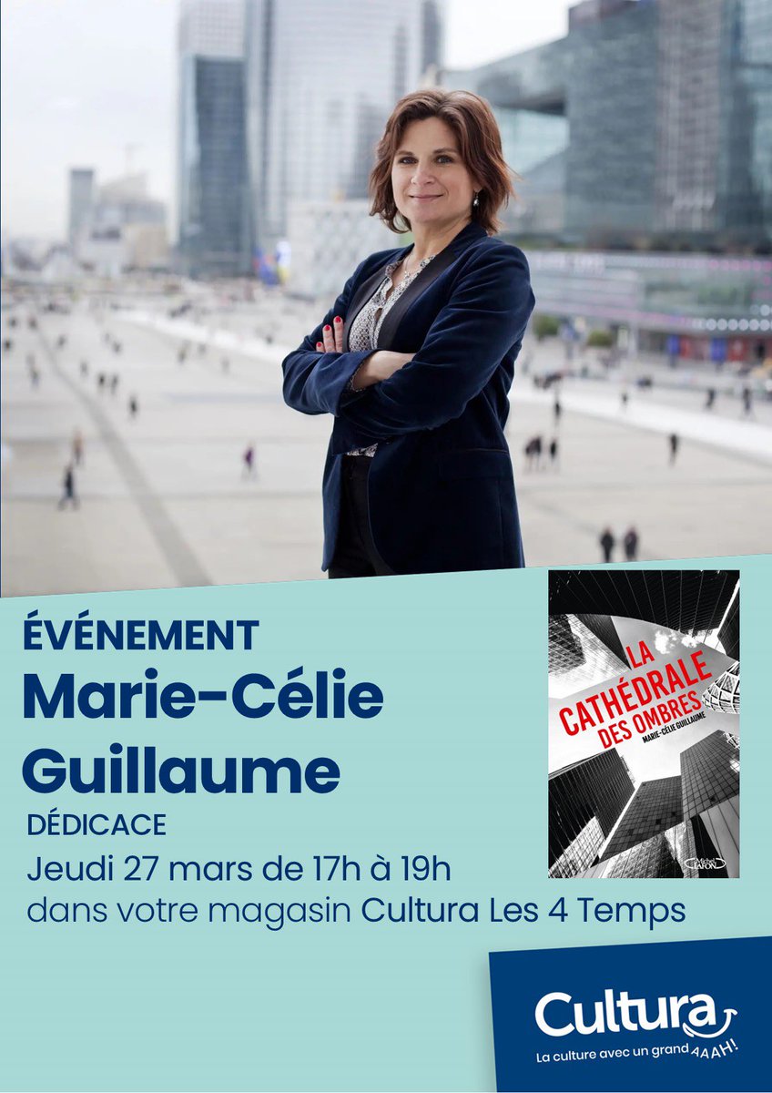 Parution demain de mon nouveau roman, la Cathédrale des ombres. Je serai en dédicace au Cultura Westfield les 4 Temps à La Défense. 
Un roman à clé, dont La Défense est le personnage central. Une géante forte et fragile à la fois… allégorie de notre modernité ?