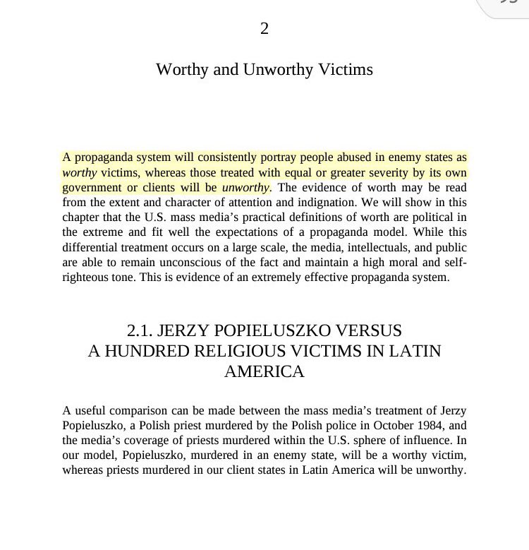 Herman &amp; Chomsky coined the terms "worthy victims" &amp; "unworthy victims" to describe how the media chooses to cover certain victims' stories

We see <a href="/BBCAfrica/">BBC News Africa</a> <a href="/CNNAfrica/">CNN Africa</a> <a href="/AP/">The Associated Press</a> <a href="/AFP/">AFP News Agency</a> reporting on 🇳🇬 n girls kidnapped by Boko Haram, yet the 17 students in 🇪🇹 are considered "unworthy?"