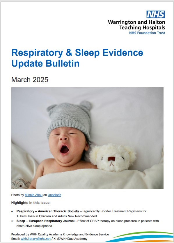 WHHQualityAcademy (@whhqualacademy) on Twitter photo Our latest Respiratory & Sleep Evidence Update Bulletin โ March 2025 - is now available. WHH staff click on bit.ly/43VSMoe or email whh.library@nhs.net for a copy to be sent to your Inbox. Tell us how you have used our bulletins - bit.ly/4gIysec Our latest Respiratory & Sleep Evidence Update Bulletin โ March 2025 - is now available. WHH staff click on bit.ly/43VSMoe or email whh.library@nhs.net for a copy to be sent to your Inbox. Tell us how you have used our bulletins - bit.ly/4gIysec