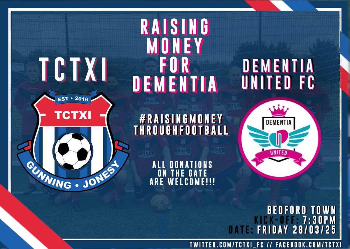 TCTXI (@tctxi_fc) on Twitter photo 1ST GAME BACK | ⚽️❤️💙
Friday sees us back in action for the 1st time since July (someone went travelling).
We stand in for SE Dons who bottled it & didn't fancy travelling to Bedford.
We played <a href="/DementiaUnitied/">Dementia United</a> in our last fixture in July. Sure to be a brilliant one again! 1ST GAME BACK | ⚽️❤️💙
Friday sees us back in action for the 1st time since July (someone went travelling).
We stand in for SE Dons who bottled it & didn't fancy travelling to Bedford.
We played <a href="/DementiaUnitied/">Dementia United</a> in our last fixture in July. Sure to be a brilliant one again!