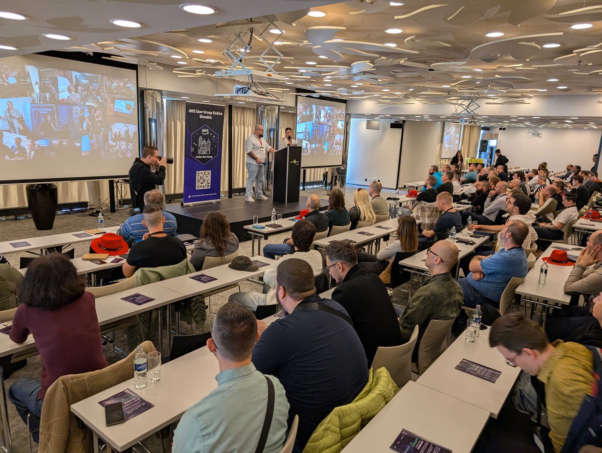 Fantastic day at the first-ever AWS Community Day Slovakia! 200 cloud enthusiasts, 4 tracks, and amazing knowledge sharing from the AWS Community!

Honored to keynote about rethinking how developers work! Huge props to organizers Lydia, Michal, and Michal for making this happen!