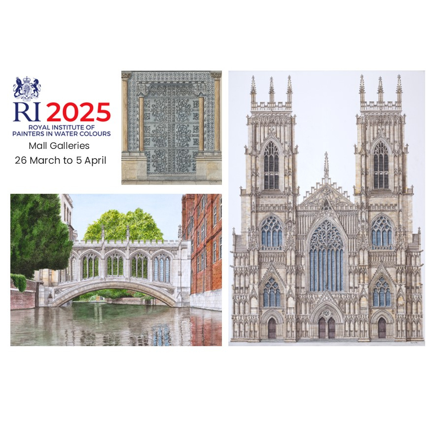My three paintings in  <a href="/RIwatercolours/">RI Watercolours</a> Annual Exhibition  <a href="/mallgalleries/">mallgalleries</a>  London
#watercolour #watercolourpainting #architecture
