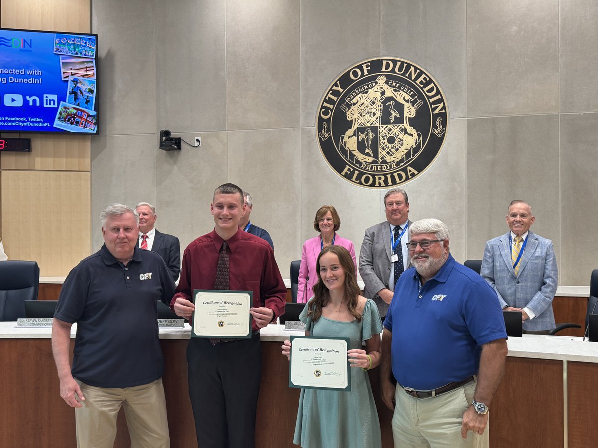 cfypinellas's tweet photo. Congratulations to our scholarship winners as they are presented by the City of Dunedin Council! Your efforts go unnoticed! Thank you to all scholarship winners and the City of Dunedin. #cfy #education https://t.co/3ILY6wMJXM