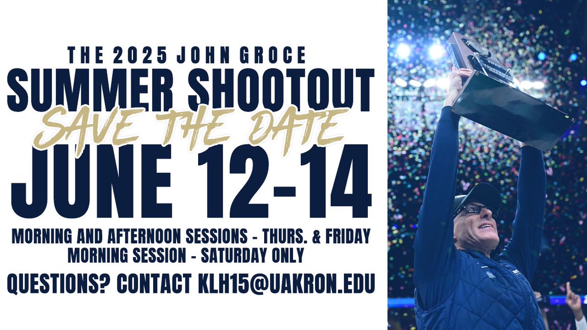 Akron Zips MBB (@zipsmbb) on Twitter photo The <a href="/JohnGroce/">John Groce</a> Summer Shootout is back this June!
📆: 6/12-14
❔: klh15@uakron.edu
See you all at the JAR 🔜
#GoZips🦘 The <a href="/JohnGroce/">John Groce</a> Summer Shootout is back this June!
📆: 6/12-14
❔: klh15@uakron.edu
See you all at the JAR 🔜
#GoZips🦘