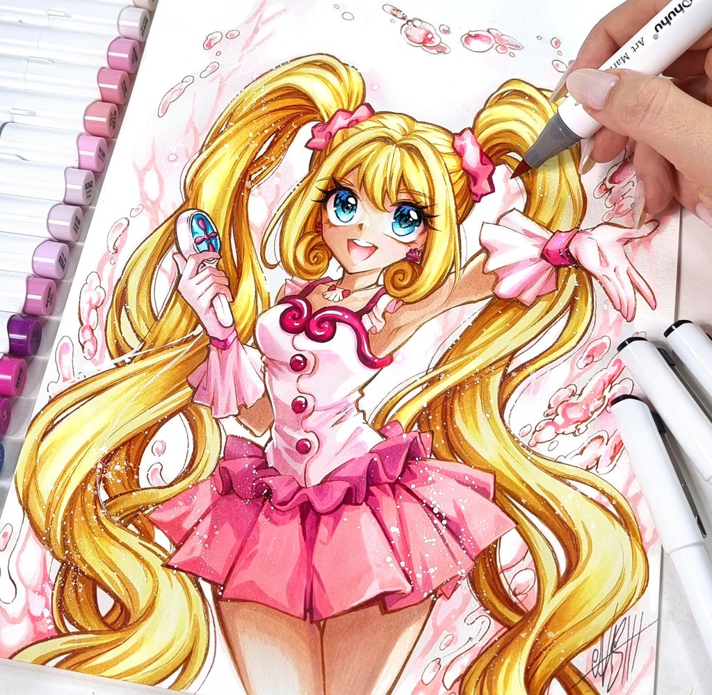 Manga_Nashi's tweet photo. 🫧 #MermaidMelody 🫧
My first artwork of #Luchia with traditional media. I used @ohuhuart #Marker for the coloration. These colors match so good with the #Magicalgirl tones 🩷Do you  love Mermaids? #mermaidmelodypichipichipitch #nanami  #luchiananami #七海ルチア #pichipichipitch https://t.co/FQgQ7OKesi