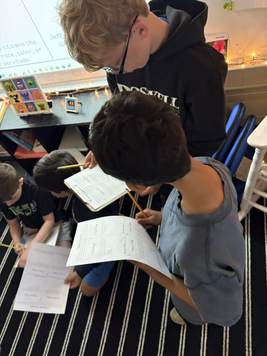 Some SIOP activities to review the Reconstruction Area in social studies! We found 4 different partners to help us determine whether each statement was true or false ✅ #RNEGreatThings