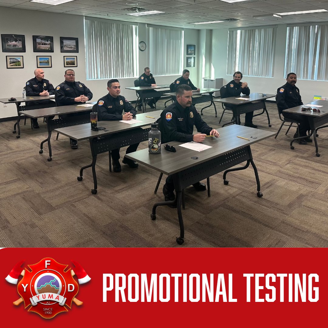 The Yuma Fire Department hosted testing for a Captain’s recruitment. The process began today with a written test. Good luck to all the candidates!