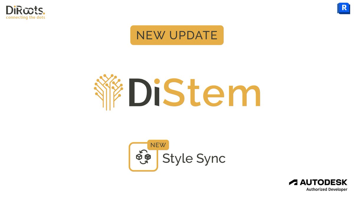 DiRoots17's tweet image. #DiStem | New Release | #StyleSync is now available!
✔️ New Features
- New tool: Style Sync | 💡 Learn how it works: docs.distem.diroots.com/docs/StyleSync

👇🏻 Download
diroots.com/revit-plugins/…

👇🏻 Request a Quote
diroots.com/revit-plugins/…