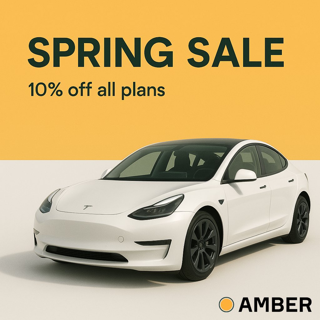 🚨 Spring Sale Alert 🚨
We’re giving your EV the love it deserves.

10% OFF all AmberCare plans—because protecting your ride shouldn't break the bank.
Use code SYCJNL at checkout.
⏳ Offer ends April 15.

🔓 Unlock your coverage now. ⬇️
onboarding.getamber.com/?ref=SYCJNL