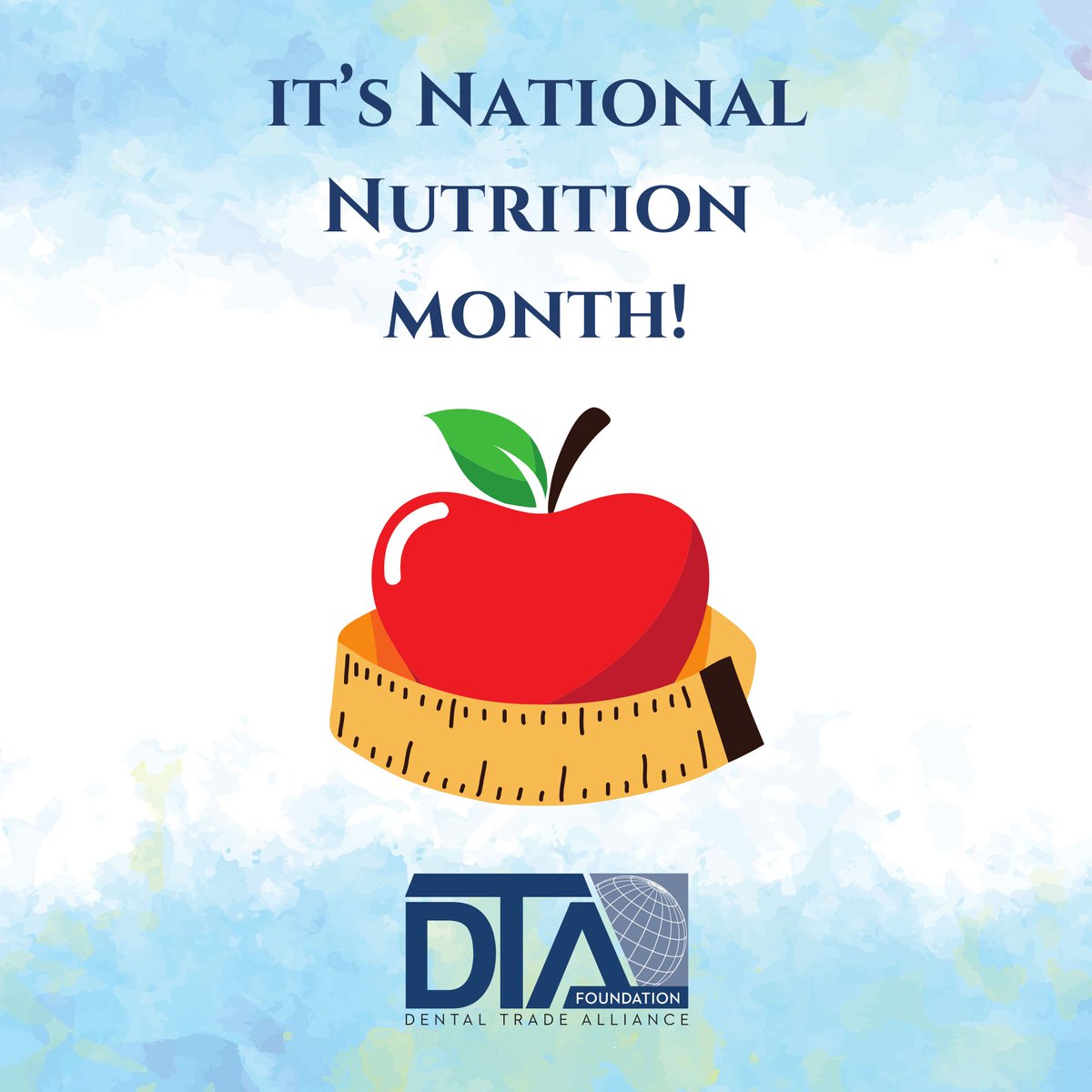 March is National Nutrition Month!

Good nutrition and oral health go hand in hand. A balanced diet supports strong teeth and gums while reducing the risk of cavities. bit.ly/431qTbV 

#NationalNutritionMonth #HealthyEating #OralHealth #DTAFoundation