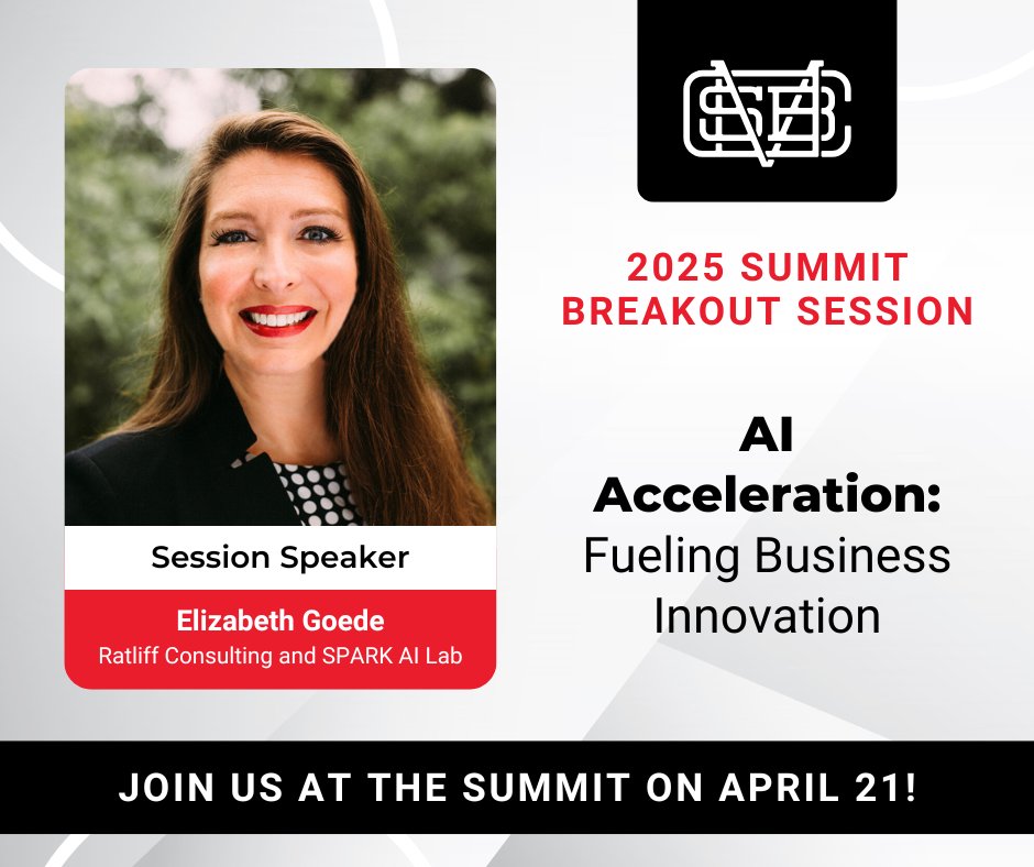 Michigan Celebrates (@themcsb) on Twitter photo We're excited to have Elizabeth Goede of <a href="/Ratliff_Consult/">Ratliff Consulting LLC</a> & SPARK AI Lab at <a href="/theMCSB/">Michigan Celebrates</a> 2025 Summit! Elizabeth will be speaking on "AI Acceleration: Fueling Business Innovation.ā Hear from Elizabeth & other session speakers. michigancelebrates.org
#MCSB2025 #MichiganCelebrates We're excited to have Elizabeth Goede of <a href="/Ratliff_Consult/">Ratliff Consulting LLC</a> & SPARK AI Lab at <a href="/theMCSB/">Michigan Celebrates</a> 2025 Summit! Elizabeth will be speaking on "AI Acceleration: Fueling Business Innovation.ā Hear from Elizabeth & other session speakers. michigancelebrates.org
#MCSB2025 #MichiganCelebrates