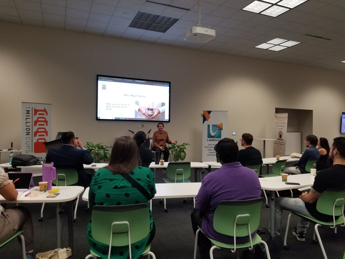 Chris___Lopez's tweet photo. Great talk from Hess Street Foods about their journey from family recipe 2 getting on the shelf of #HEB. It was not easy but the lonely nights & hardworking paid off.
Today they are in over 140 stores across #Texas.
#SanAntonio #Startup stories. They came from #Geekdom support https://t.co/YNJl8eOioh