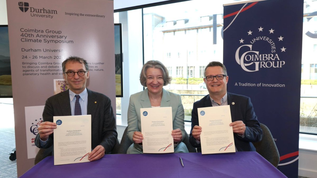 Durham University (@durham_uni) on Twitter photo Thirty-nine European universities as part of the <a href="/CoimbraGroup/">Coimbra Group</a> have launched the #DurhamDeclaration which reaffirms a shared commitment to tackle #climatechange 🌎 and embed #sustainability 🌱 in all areas of academic life.
Find out more 👉🏼 brnw.ch/21wRAF5 Thirty-nine European universities as part of the <a href="/CoimbraGroup/">Coimbra Group</a> have launched the #DurhamDeclaration which reaffirms a shared commitment to tackle #climatechange 🌎 and embed #sustainability 🌱 in all areas of academic life.
Find out more 👉🏼 brnw.ch/21wRAF5