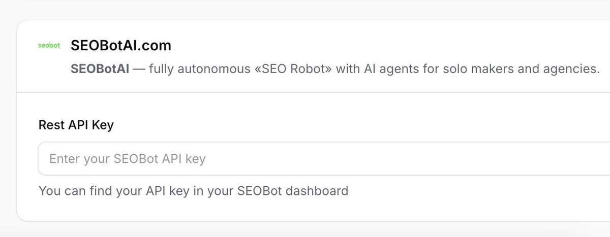 Another cool feature for today in Directify

<a href="/seobotai/">seobotai</a> integration!

I used it myself for a while, for internal blog posts, and now you can connect SEOBotAI to Directify by just adding a Rest API Key from SEOBot to Directify Integrations.

The articles will be pulled daily,