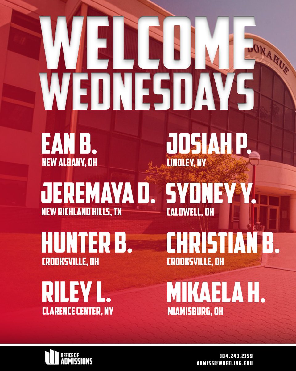 WUAdmissions's tweet photo. Ready to start something great? Visit Wheeling University, meet future classmates, and see the opportunities waiting for you! 🌠

Sign up today for a campus tour: https://t.co/09SVMz2TUT https://t.co/29QYmCJxxB