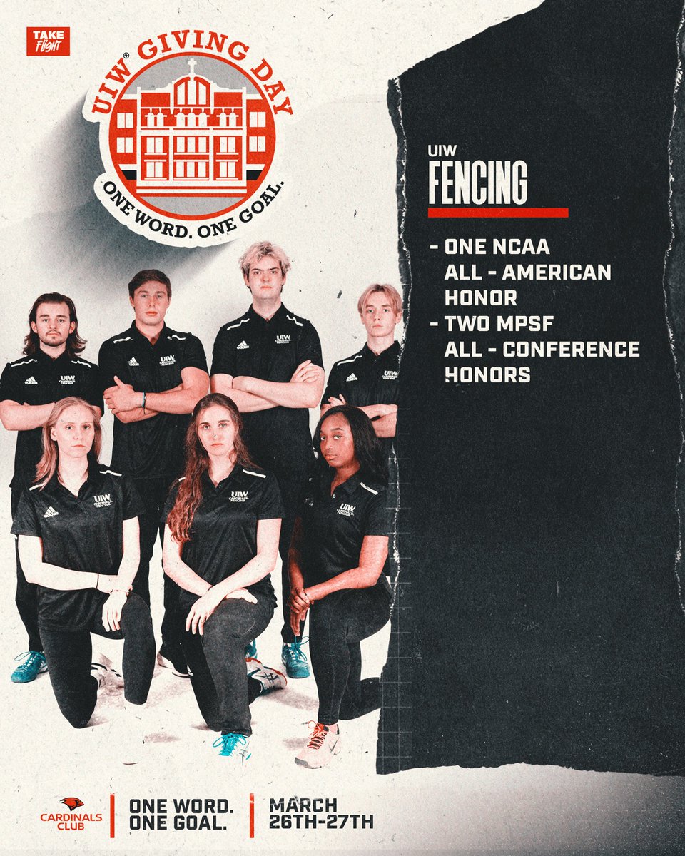 Support UIW Fencing this Giving Day by making a donation with the link below!!

givecampus.com/schools/Univer…

#TheWord | #TakeFlight