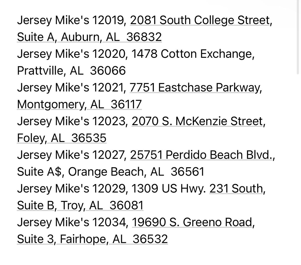 AUTLIVE Official (@auburnautlive) on Twitter photo Auburn Family!!
Today is a very special day! For today only, at the <a href="/jerseymikes/">Jersey Mike's Subs</a> locations in the image below, 100% of sales will benefit <a href="/AuburnAUTLIVE/">AUTLIVE Official</a> in honor of their Day of Giving
Go grab some food and help make a difference in the lives of cancer patients in Alabama! Auburn Family!!
Today is a very special day! For today only, at the <a href="/jerseymikes/">Jersey Mike's Subs</a> locations in the image below, 100% of sales will benefit <a href="/AuburnAUTLIVE/">AUTLIVE Official</a> in honor of their Day of Giving
Go grab some food and help make a difference in the lives of cancer patients in Alabama!