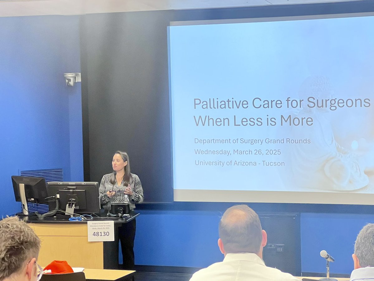 TAnand (@tanyaanand8) on Twitter photo <a href="/DoctressOfSteel/">Audrey Spencer, MD, FACS</a> emphasizing the importance of palliative care in surgery. An amazing and informative talk. <a href="/DoctressOfSteel/">Audrey Spencer, MD, FACS</a> emphasizing the importance of palliative care in surgery. An amazing and informative talk.