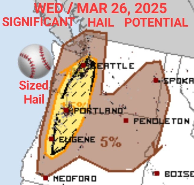 VASCARSTEAM's tweet photo. Significant chance of severe weather exists in the Pacific Northwest - with including RARE heightened chances of Tornadoes, LARGE hail (2in+) and strong winds - especially between 4pm-8pm this evening. Flash flooding also possible.

Have ways to receive warnings! #wawx #orwx https://t.co/oporg0c09t