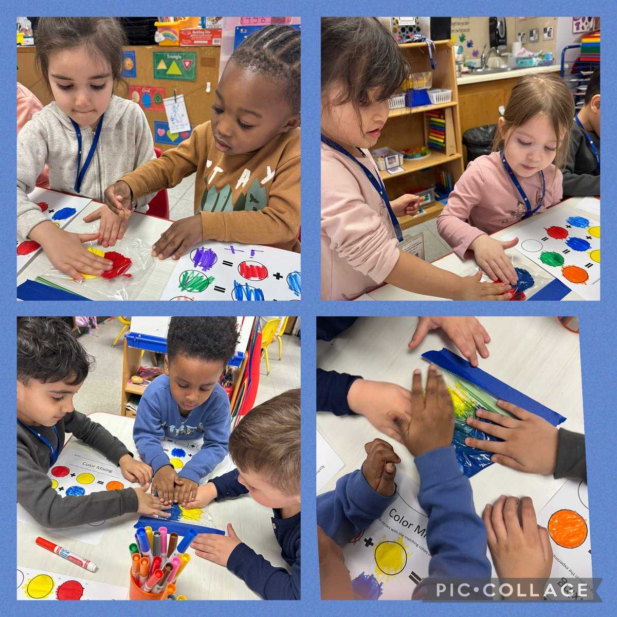 Mouse Paint! 🎨 🐭 It’s a classic story and a great way to learn about mixing colors!           
  🔴+🟡=🟠     🔵+🔴=🟣    🔵+🟡=🟢
